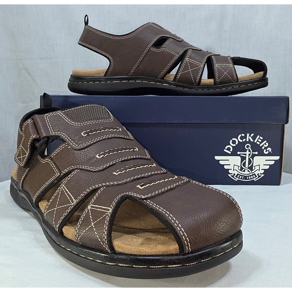 Dockers Other - Dockers Shorewood Mens Fisherman Sandals Brown Memory Foam Comfort Shoes